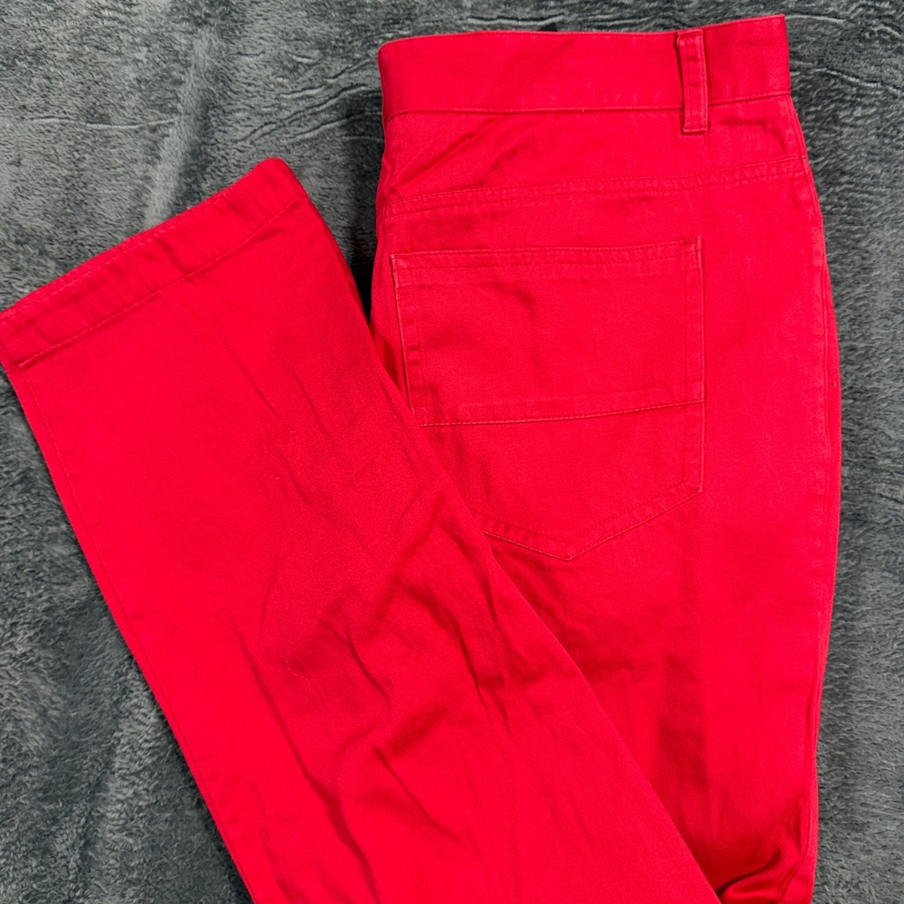 INC International Concepts Milan Slim Fit Pants Mens‎ 34x32 Red 100% Cotton